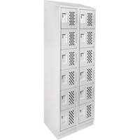 Clean-Line Perforated Lockerette, 6 -tier, Bank of 2, 12" x 72" x 12", Steel Air Extreme Inc.