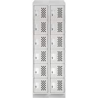 Clean-Line Perforated Lockerette, 6 -tier, Bank of 2, 12" x 72" x 12", Steel Air Extreme Inc.