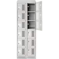 Clean-Line Perforated Lockerette, 6 -tier, Bank of 2, 12" x 72" x 12", Steel Air Extreme Inc.