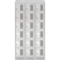 Clean-Line Perforated Lockerette, 6 -tier, Bank of 3, 12" x 72" x 12", Steel Air Extreme Inc.