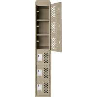 Assembled Lockerettes Clean Line Perforated Economy Lockers, 6 -tier, 18" x 72" x 12", Steel Air Extreme Inc.