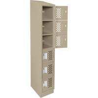 Assembled Lockerettes Clean Line Perforated Economy Lockers, 6 -tier, 18" x 72" x 12", Steel Air Extreme Inc.