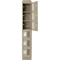 Assembled Lockerettes Clean Line Perforated Economy Lockers, 6 -tier, 18" x 72" x 12", Steel Air Extreme Inc.