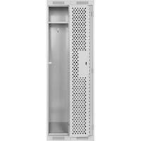 Clean Line Lockers, 2 -tier, 12" x 12" x 72", Steel, Grey, Rivet (Assembled), Perforated Air Extreme Inc.