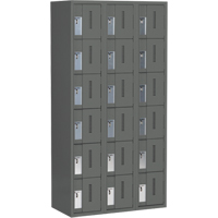 Concorde Heavy-Duty Lockers, 6 -tier, Bank of 3, 36" x 18" x 72", Steel, Charcoal, Welded (Assembled) Air Extreme Inc.