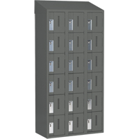 Concorde Heavy-Duty Lockers, 6 -tier, Bank of 3, 36" x 18" x 78", Steel, Charcoal, Welded (Assembled) Air Extreme Inc.