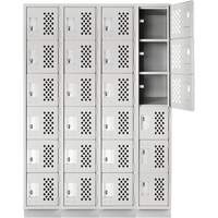 Assembled Clean Line Perforated Economy Lockers, 6 -tier, Bank of 4, 18" x 72" x 12", Steel Air Extreme Inc.