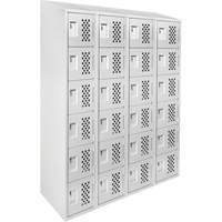 Assembled Clean Line Perforated Economy Lockers, 6 -tier, Bank of 4, 18" x 72" x 12", Steel Air Extreme Inc.