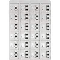 Assembled Clean Line Perforated Economy Lockers, 6 -tier, Bank of 4, 18" x 72" x 12", Steel Air Extreme Inc.