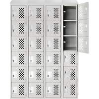 Assembled Clean Line Perforated Economy Lockers, 6 -tier, Bank of 4, 18" x 72" x 12", Steel Air Extreme Inc.