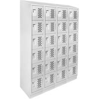 Assembled Clean Line Perforated Economy Lockers, 6 -tier, Bank of 4, 18" x 72" x 12", Steel Air Extreme Inc.