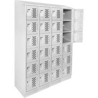 Assembled Clean Line Perforated Economy Lockers, 6 -tier, Bank of 4, 18" x 72" x 12", Steel Air Extreme Inc.