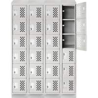 Assembled Clean Line Perforated Economy Lockers, 6 -tier, Bank of 4, 18" x 72" x 12", Steel Air Extreme Inc.