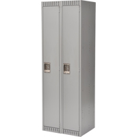 Lockers, Bank of 2, 24" x 18" x 72", Steel, Grey, Knocked Down Air Extreme Inc.
