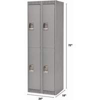 Casiers, 2 niveaux, Bloc de 2, 24" x 18" x 72", Acier, Gris, D&eacute;mont&eacute; Air Extreme Inc.