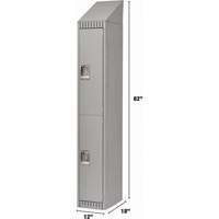 Lockers, 2 -tier, 12" x 18" x 82", Steel, Grey, Knocked Down Air Extreme Inc.