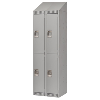 Lockers, 2 -tier, Bank of 2, 24" x 18" x 82", Steel, Grey, Knocked Down Air Extreme Inc.