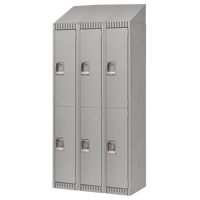 Lockers, 2 -tier, Bank of 3, 36" x 18" x 82", Steel, Grey, Knocked Down Air Extreme Inc.