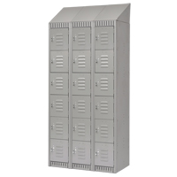 Lockers, 6 -tier, Bank of 3, 36" x 18" x 82", Steel, Grey, Knocked Down Air Extreme Inc.