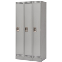 Assembled Lockers, Bank of 3, 36" x 18" x 72", Steel, Grey, Rivet (Assembled) Air Extreme Inc.