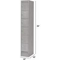 Casiers, 6 niveaux, 12" x 18" x 76", Acier, Gris, D&eacute;mont&eacute; Air Extreme Inc.