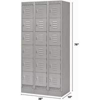 Casiers, 6 niveaux, Bloc de 3, 36" x 18" x 76", Acier, Gris, D&eacute;mont&eacute; Air Extreme Inc.