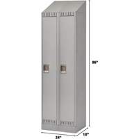 Lockers, Bank of 2, 24" x 18" x 86", Steel, Grey, Knocked Down Air Extreme Inc.
