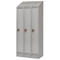 Lockers, Bank of 3, 36" x 18" x 86", Steel, Grey, Knocked Down Air Extreme Inc.
