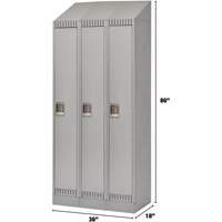 Lockers, Bank of 3, 36" x 18" x 86", Steel, Grey, Knocked Down Air Extreme Inc.