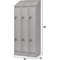 Casiers, 2 niveaux, Bloc de 3, 36" x 18" x 86", Acier, Gris, D&eacute;mont&eacute; Air Extreme Inc.