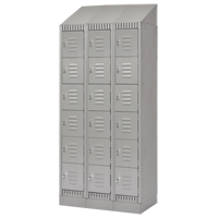 Lockers, 6 -tier, Bank of 3, 36" x 18" x 86", Steel, Grey, Knocked Down Air Extreme Inc.