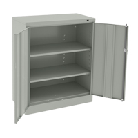 Counter High Cabinet, Steel, 2 Shelves, 42" H x 36" W x 18" D, Light Grey Air Extreme Inc.