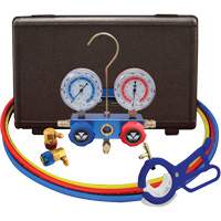 Automotive R134A 2-Way Manifold Gauge Set with 3-In-1 Side Mount Can Tap Valve Air Extreme Inc.