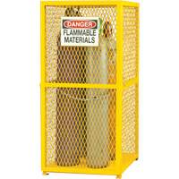 Gas Cylinder Storage Cabinet, 9 Cylinder Capacity, 30" W x 30" D x 71-3/4" H, Yellow Air Extreme Inc.