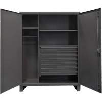 Extra Heavy-Duty Wardrobe Cabinet, Steel, 48" W x 24" D x 78" H, Grey Air Extreme Inc.