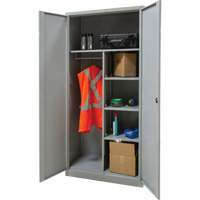 Combination Storage Cabinet, 36" W x 18" D x 72" H, Grey Air Extreme Inc.