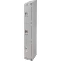 Lockers, 3 -tier, 12" x 18" x 82", Steel, Grey, Knocked Down Air Extreme Inc.