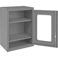 Wall-Mountable Storage Cabinet with Clearview Doors, 26-15/16" H x 18-1/8" W x 13-11/16" D, 2 Shelves, Steel, Grey Air Extreme Inc.