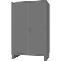 Cabinet with Recessed Pegboard Doors, Steel, 4 Shelves, 78" H x 48" W x 30" D, Grey Air Extreme Inc.