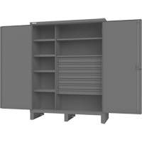 Wardrobe Cabinet with Standard Recessed Doors, Steel, 60" W x 24" D x 78" H, Grey Air Extreme Inc.