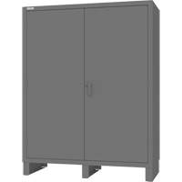 Wardrobe Cabinet with Standard Recessed Doors, Steel, 60" W x 24" D x 78" H, Grey Air Extreme Inc.
