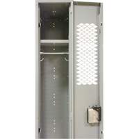 Vented Lockers, Bank of 3, 36 x 18" x 88", Steel, Grey, Knocked Down, Perforated Air Extreme Inc.