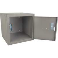 Stackable Cube Locker, 12" x 12" x 12", Steel, Grey, Knocked Down Air Extreme Inc.