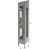 Vented Lockers, 12" x 18" x 88", Steel, Grey, Knocked Down, Perforated Air Extreme Inc.