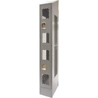 Vented Lockers, 2 -tier, 12" x 18" x 88", Steel, Grey, Knocked Down, Perforated Air Extreme Inc.