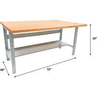 Industrial Modular Workbench, 1000 lbs. Cap., 72" W x 48" D Air Extreme Inc.