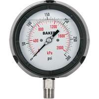 Pressure Gauge, 4-1/2" , 0 - 15 psi/0 - 100 kPa, Bottom Mount, Liquid Filled Analogue Air Extreme Inc.