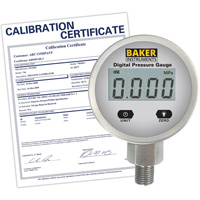 B5000 Series Pressure Gauge with ISO Certificate, 2-1/2" , 0 - 103.4 kPa/0 - 15 psi/0 - 416 in. w.c., Bottom Mount, Digital Air Extreme Inc.