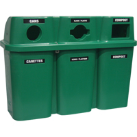 Recycling Containers Bullseye, Curbside, Plastic, 3 x 22 US Gal. Air Extreme Inc.