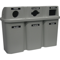 Recycling Containers Bullseye, Curbside, Plastic, 3 x 22 US Gal. Air Extreme Inc.